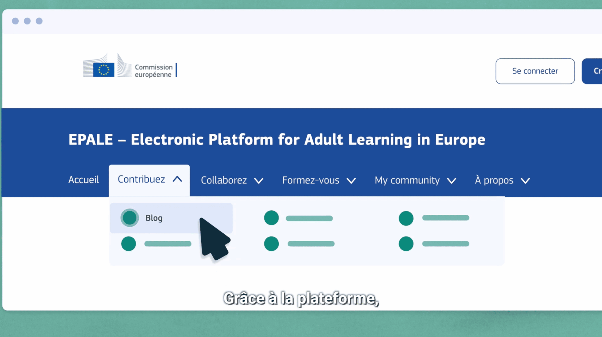 La plateforme EPALE affichée à l’écran