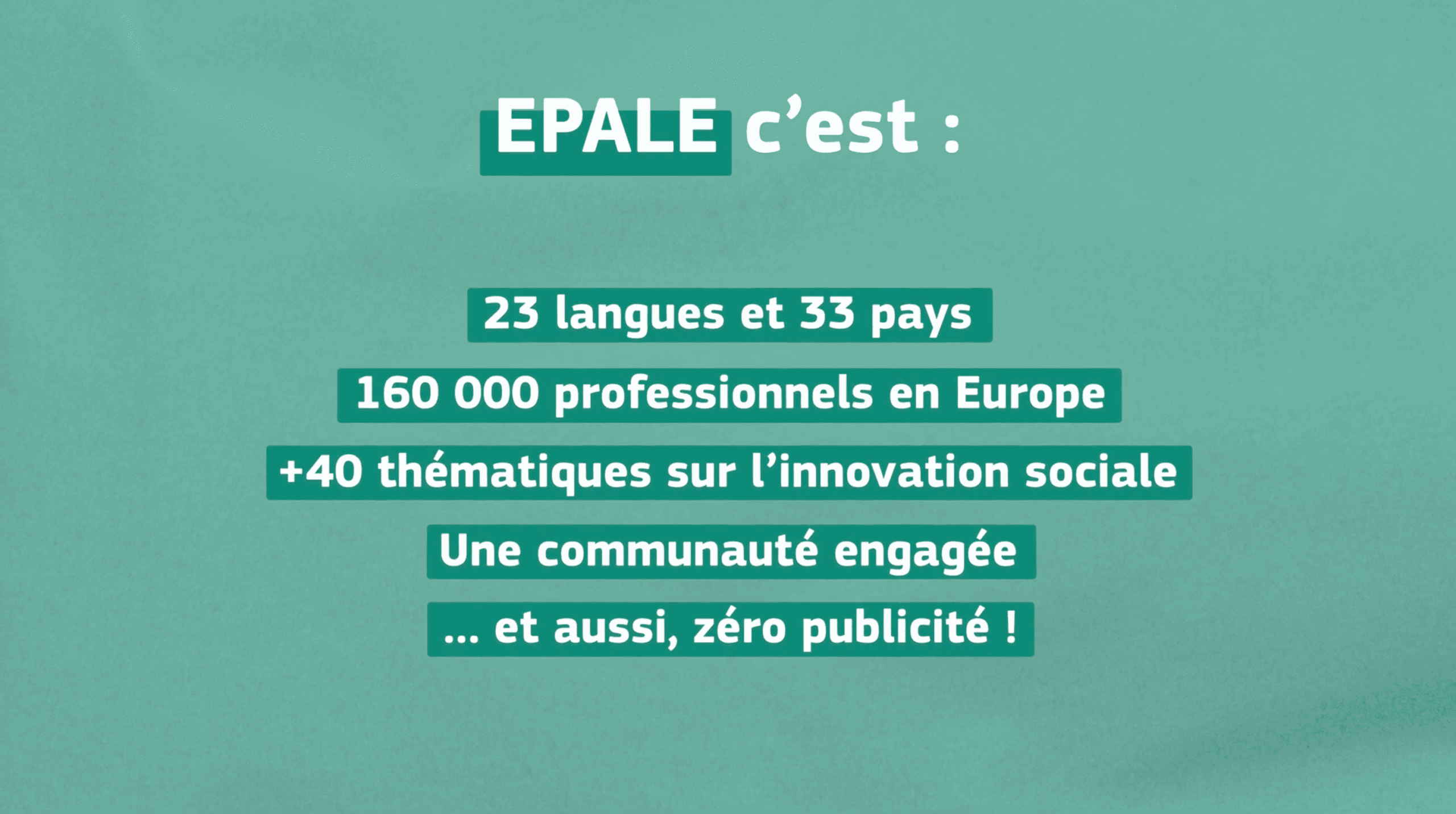 Extrait de la vidéo EPALE, 23 langues et 33 pays, 160 000 professionnels en Europe
