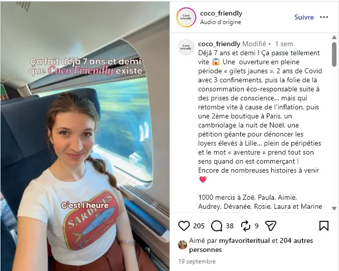 coco-friendly-instagram-01-7-ans-de-boutique Publication Instagram de Coco Friendly et ses résultats
